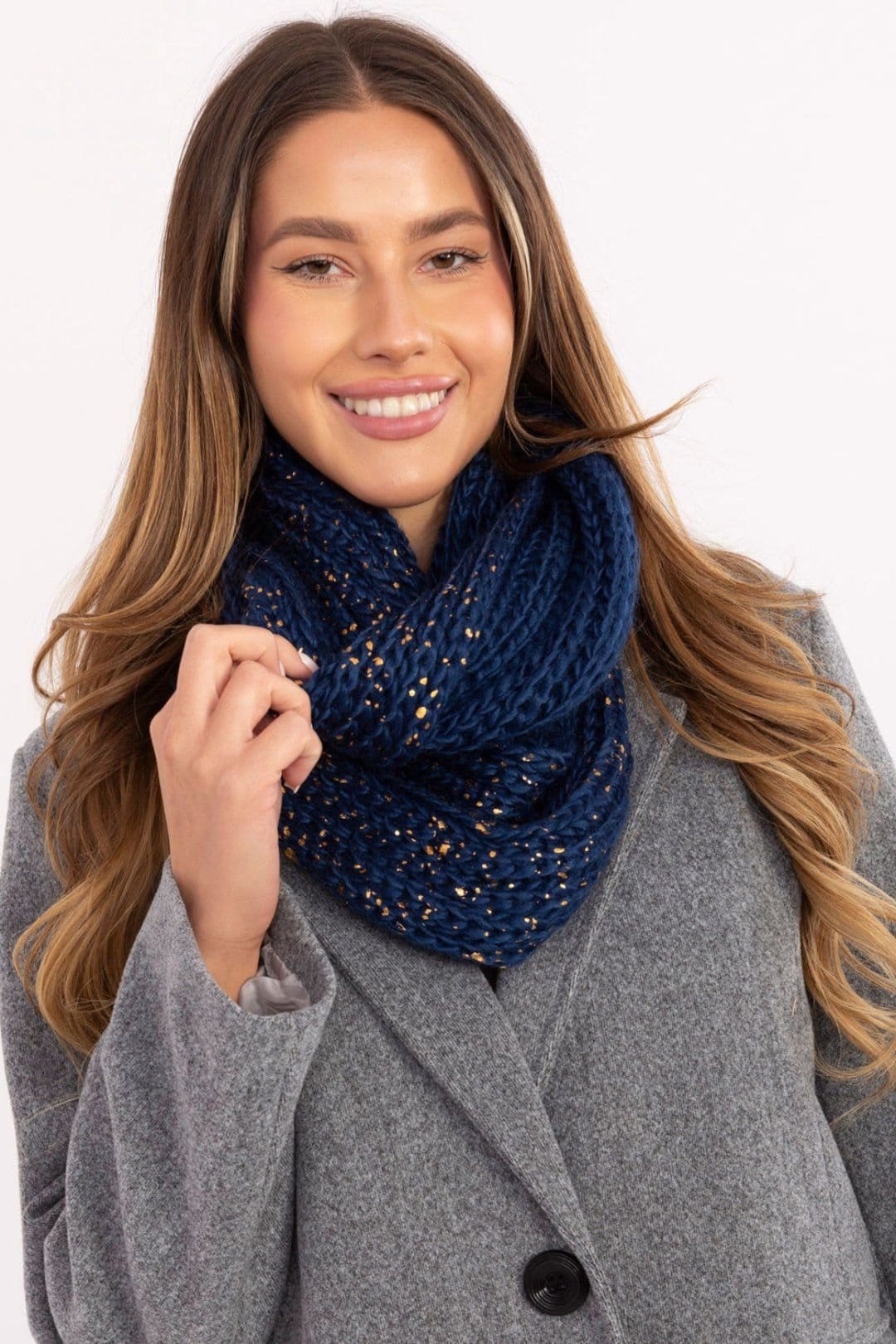 Love Lace Love Lace Women's Infinity Scarf Neck Warmer Thick Polyester Printed Cold Weather in Blue - 4