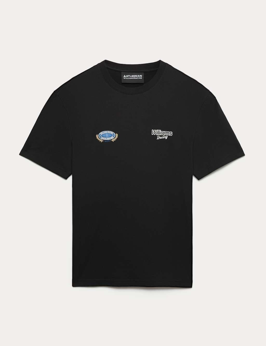 Marks & Spencer M&S Pure Cotton Williams Racing Graphic T-Shirt Black