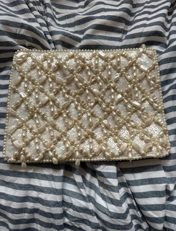 ASOS Asos shell pearls embellished clutch bag