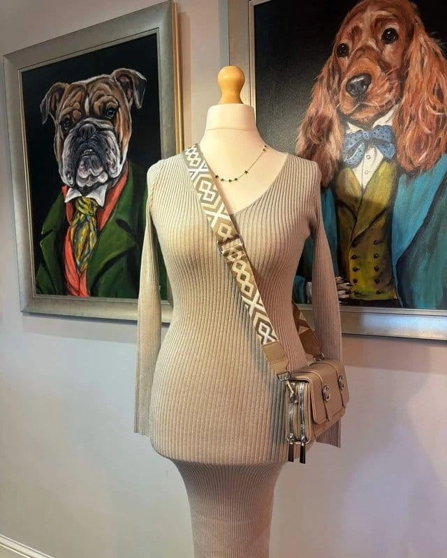 Knit Beige knit dress - 1