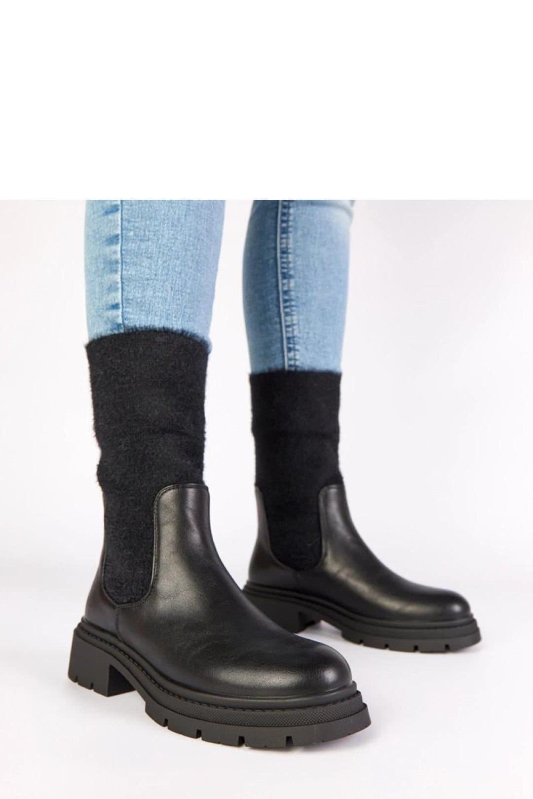 Love Lace Love Lace Women's Gemre Ankle Boots with Elastic Insert & Decorative Upper in Black