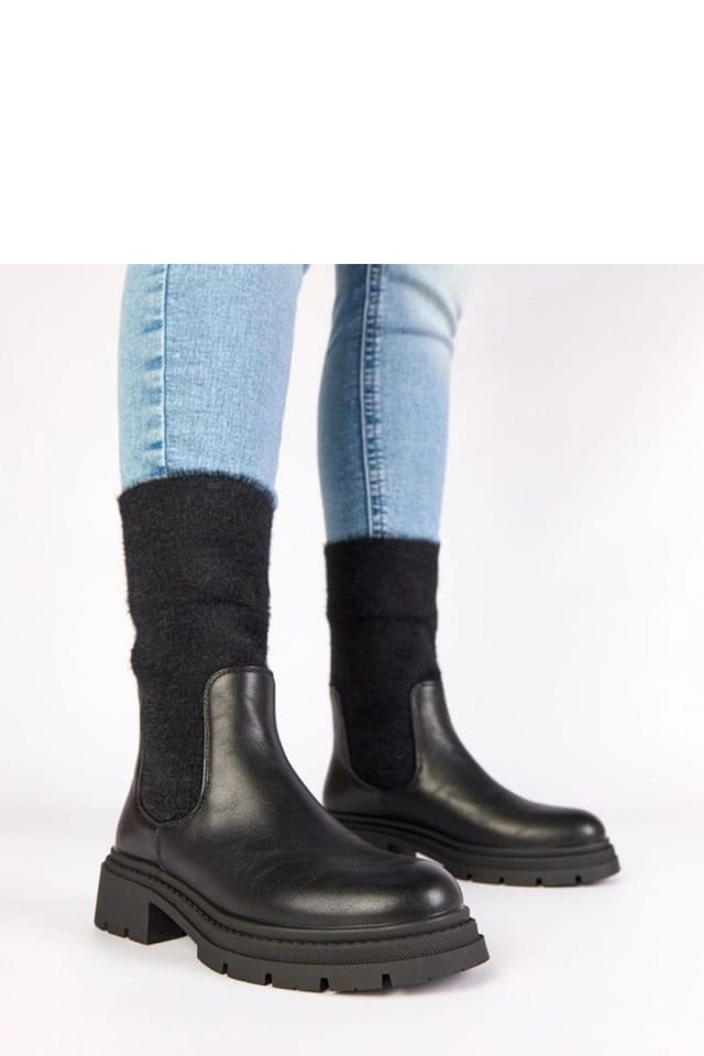 Love Lace Love Lace Women's Gemre Ankle Boots with Elastic Insert & Decorative Upper in Black - 3