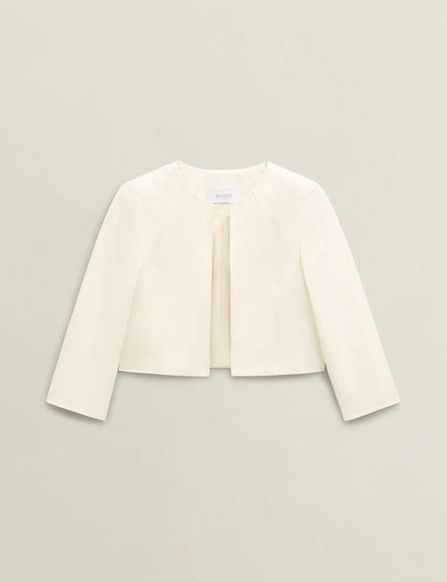 Hobbs London Hobbs London Women's Arizona Cropped Jacket in Cream - 2
