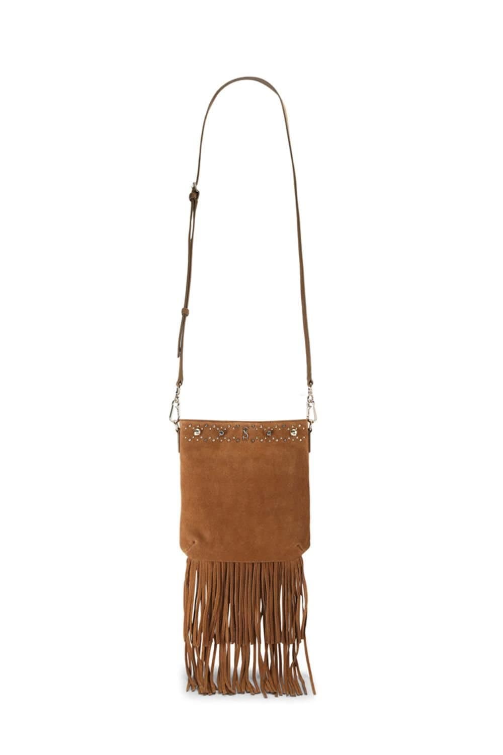 Steve Madden Steve Madden Brown Leather Crossbody Bag with Fringe