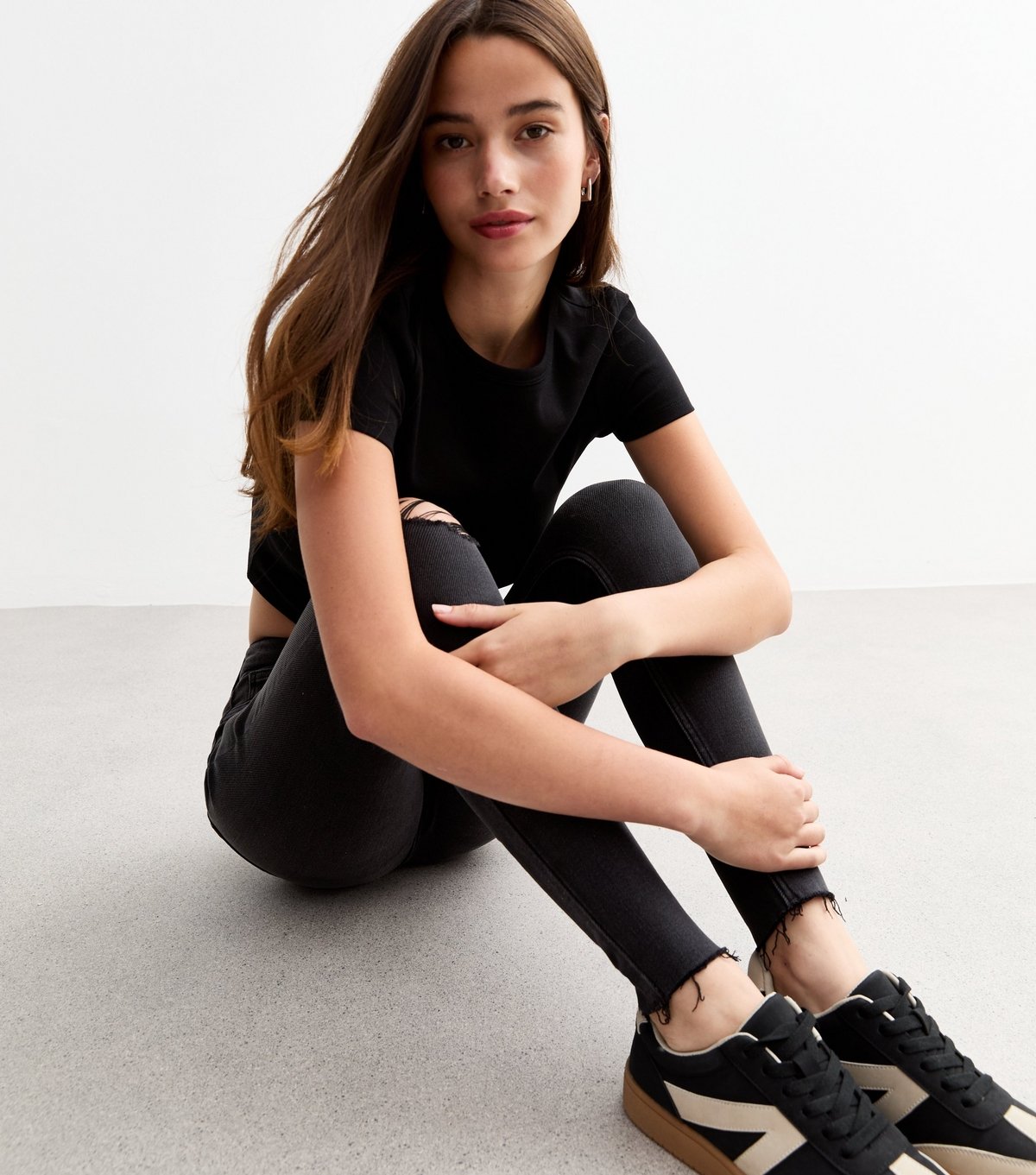 New Look Women's Washed Black Hallie Disco Ripped Super Skinny Jeans New Look - 3