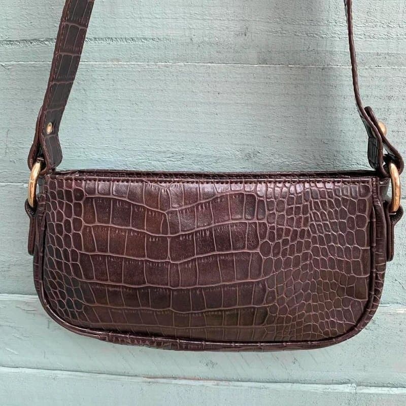ASOS Y2K style faux croc mini handbag