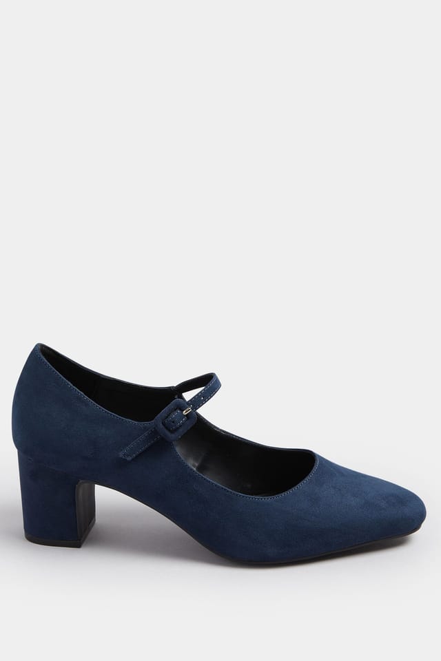 Long Tall Sally Long Tall Sally Women's Mary Jane Block Heel in Dark Navy - 3