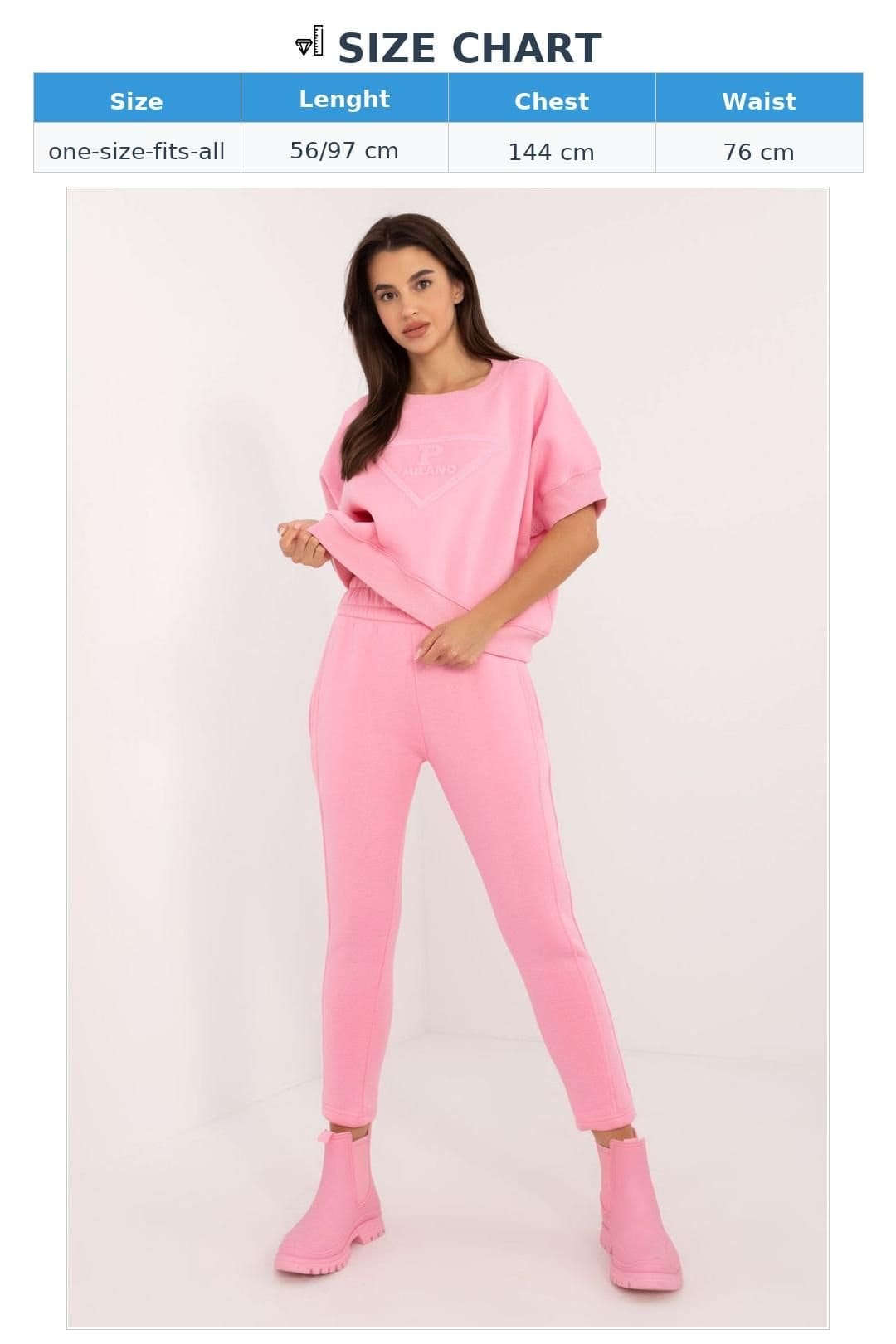 Love Lace Love Lace Women's Insulated Cotton Polyester Sweatshirt Pants Set Style 202083 in Pink - 4