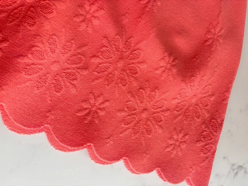 Karen Millen Karen Millen Coral Knit Skater Dress Scallop Hem Fit & Flare Size S - 1
