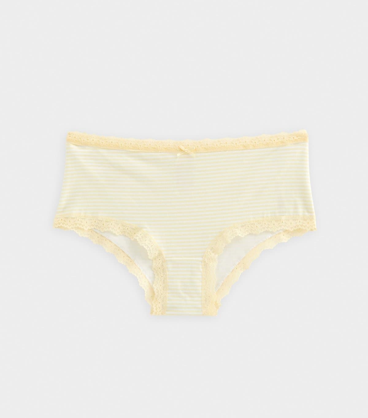 New Look Girls' Light Yellow Stripe Lace Short Briefs New Look