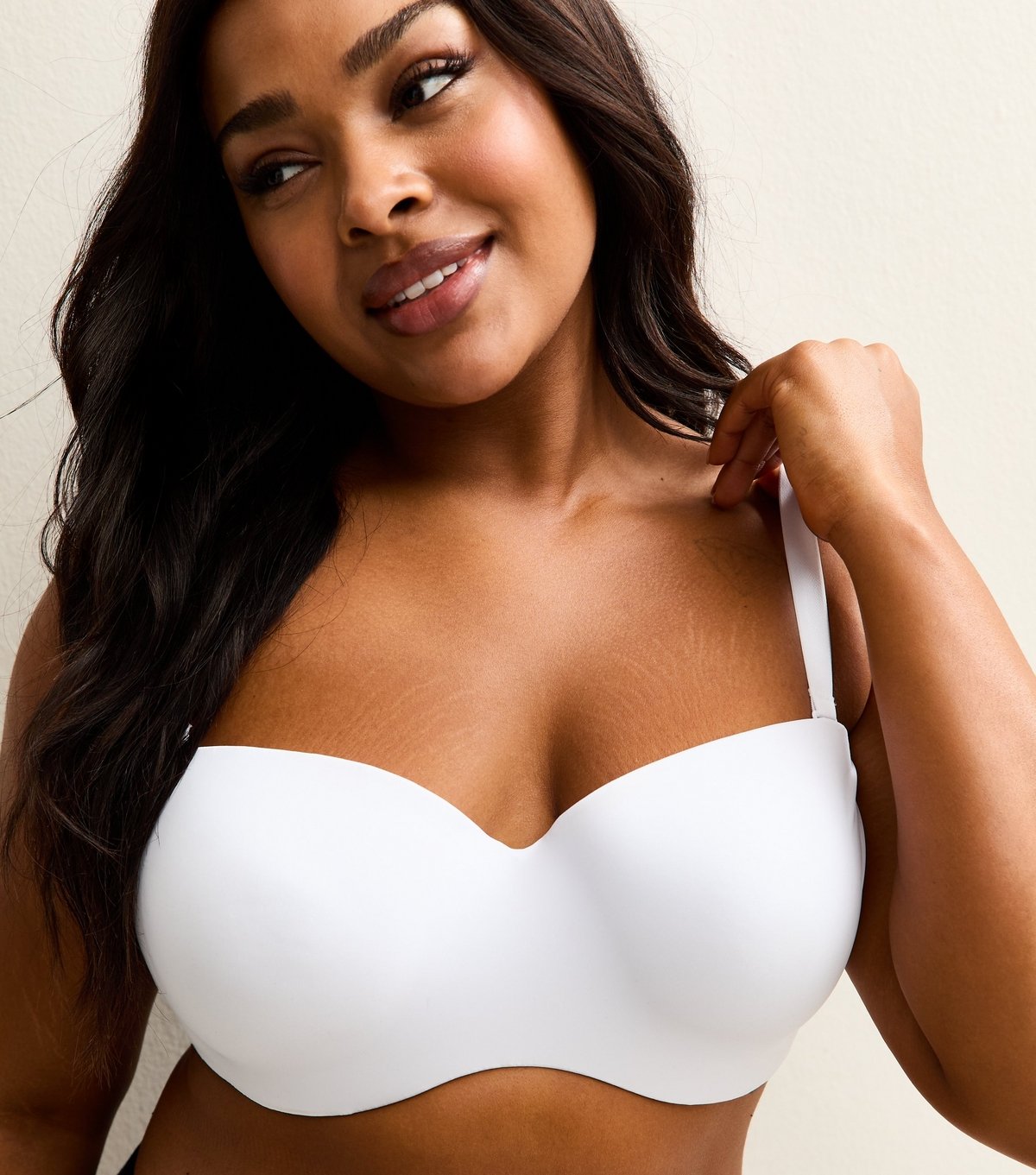 New Look Women's Plus Size White Microfibre Multiway Strapless Bra Curves New Look - 2