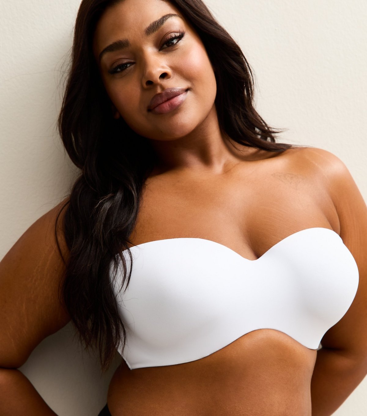 New Look Women's Plus Size White Microfibre Multiway Strapless Bra Curves New Look - 3