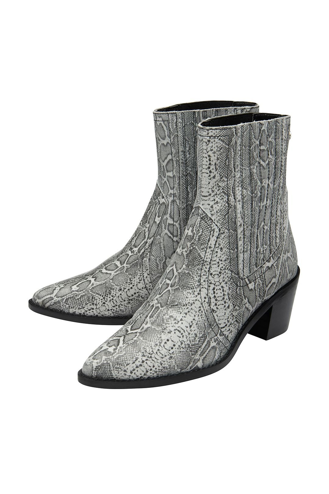 Ravel Ravel Women's 'Langton' Snake-Print Leather Ankle Boots in Grey - 2