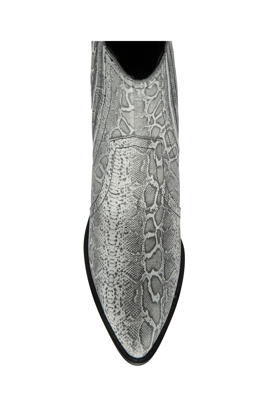 Ravel Ravel Women's 'Langton' Snake-Print Leather Ankle Boots in Grey - 4