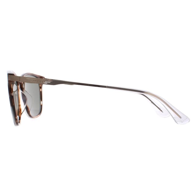 Police Police Men's Square Shiny Striped Brown Green SPLD47 Code 4 Sunglasses - 3