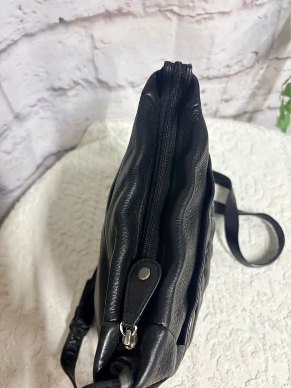 Radley Radley Black Vintage Genuine Leather Hobo Crossbody Bag