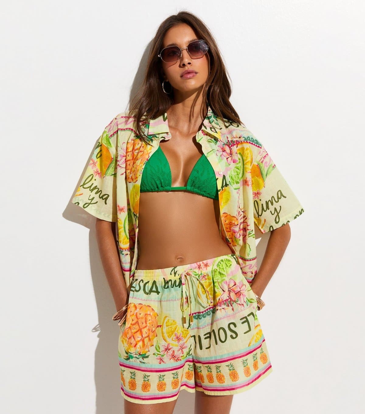 New Look Women's Multicoloured Printed Drawstring Waist Shorts New Look