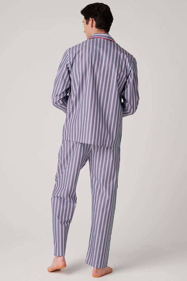 British Boxers British Boxers Men's "Red Pop Stripe" Crisp Cotton Pyjama Set - 3