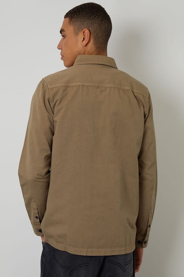 Threadbare Threadbare Men's Lightweight Cotton Shacket in Taupe - 2