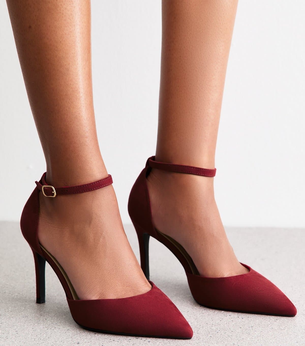 New Look New Look Plum Faux Nubuck Leather Court Shoes