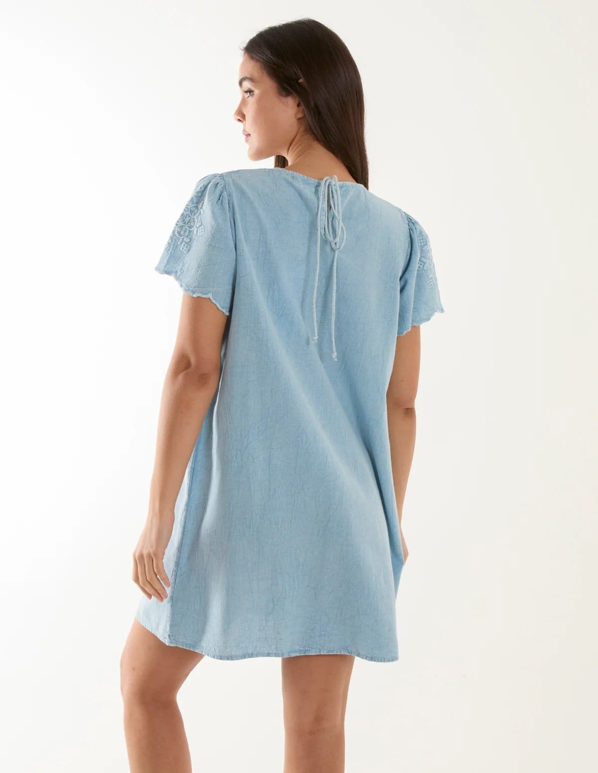 Blue Vanilla Embroidered Mini Dress - 4