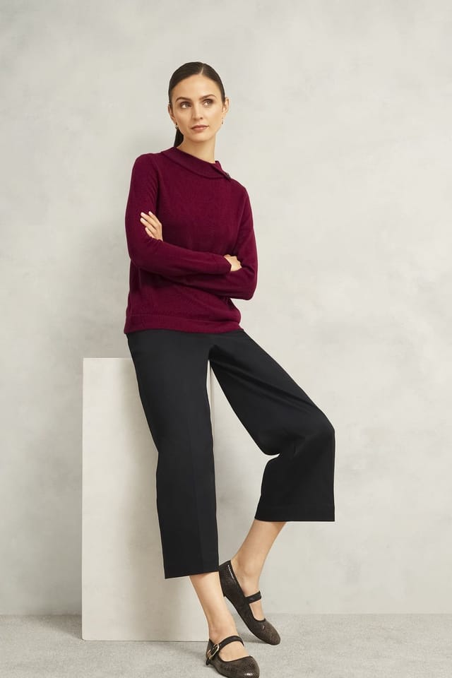 Hobbs London Hobbs London Women's Talia Jumper in Wine - 3