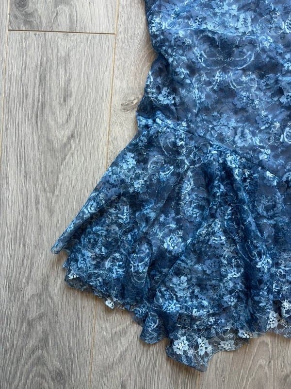 Urban Outfitters Urban outfittters silence + noise blue lace asymettric mini bandeau dress