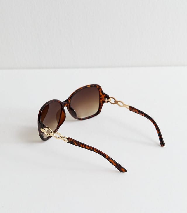 New Look Brown Tortoiseshell Round Frame Sunglasses New Look - 3