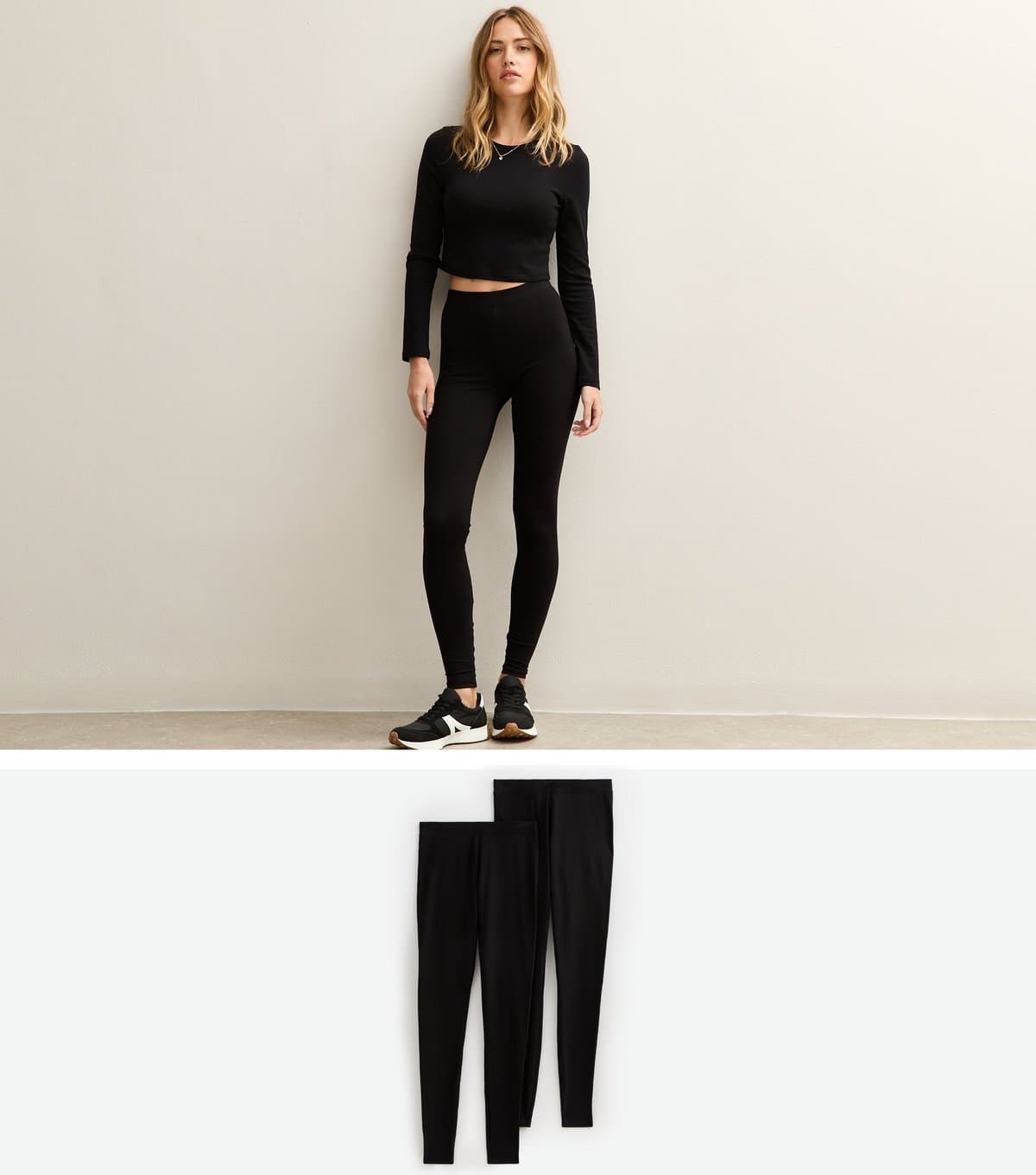 New Look New Look Black Pack Of 2 Jersey Leggings