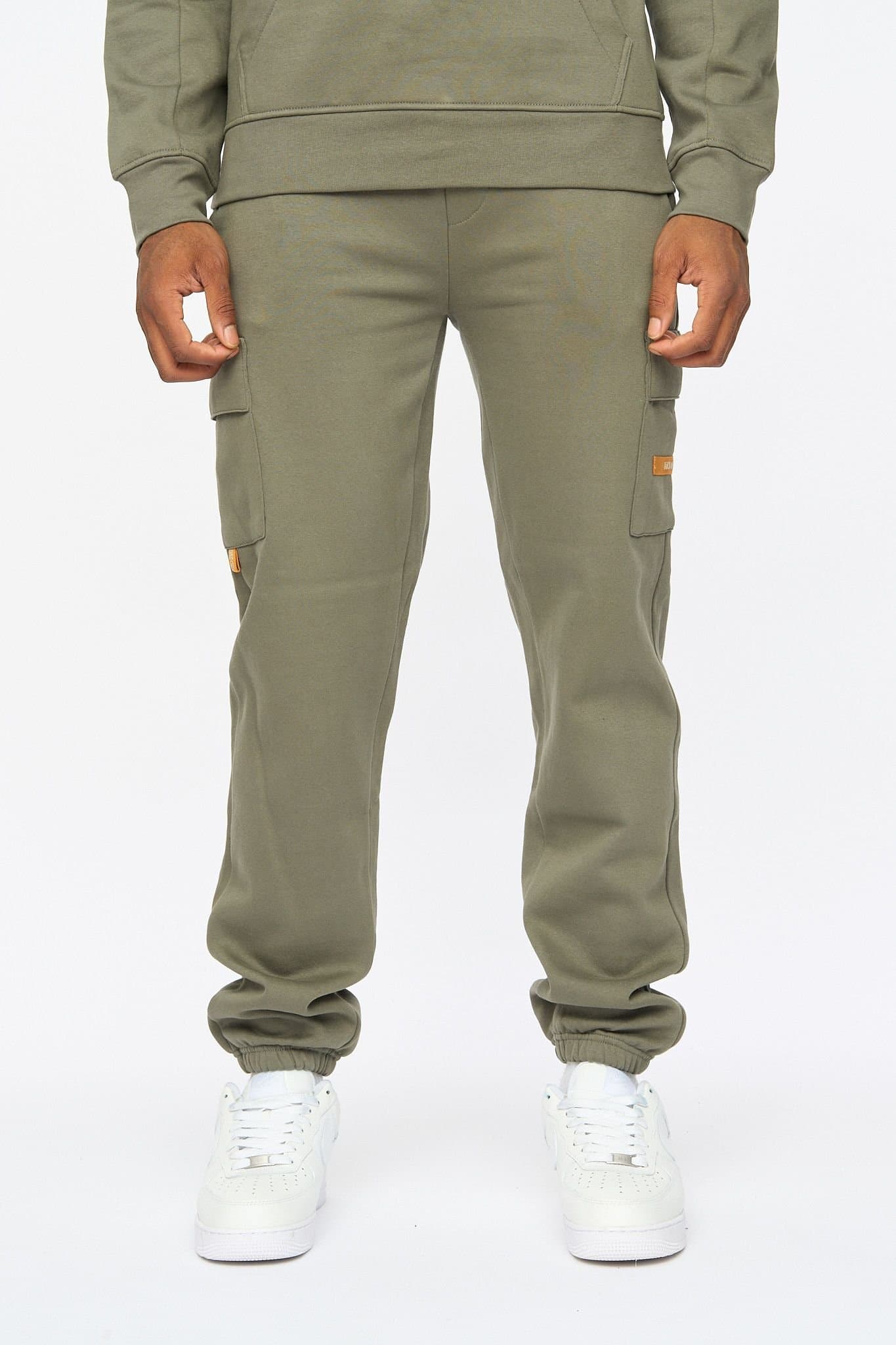 Duck&Cover Duck&Cover Adamsberg Men's Cotton-Rich Combat Cargo Joggers in Dark Olive
