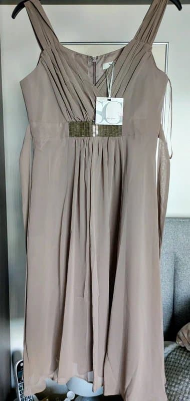 No Label Mocha coloured Chiffon Dress