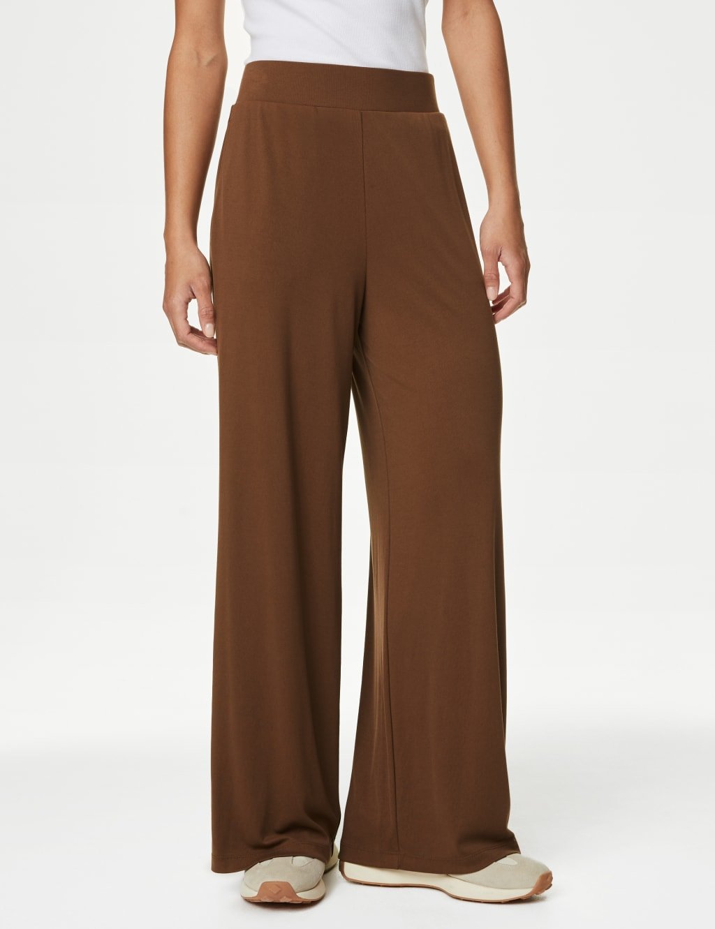 Marks & Spencer M&S Jersey Elasticated Waist Wide Leg Culottes Toffee - 3