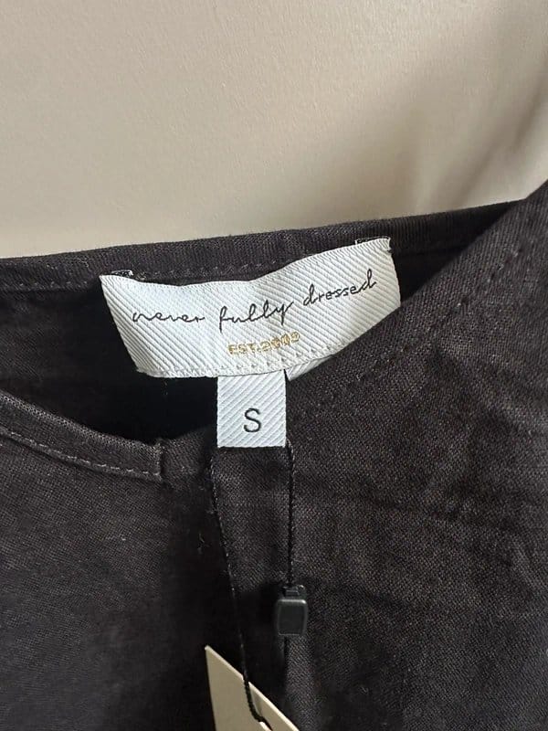 Never Fully Dressed Black Linen Cami Top