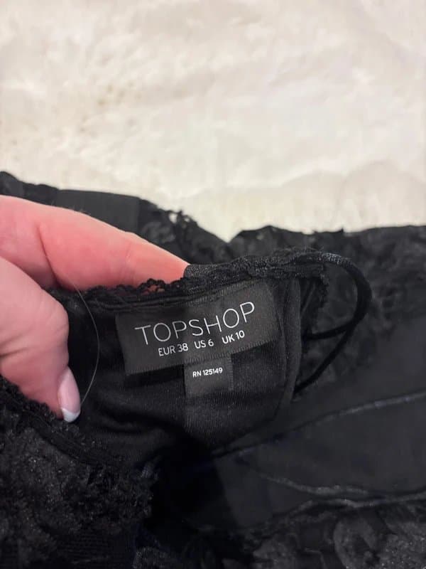 Topshop Topshop Black Lace Mini Dress – UK 10