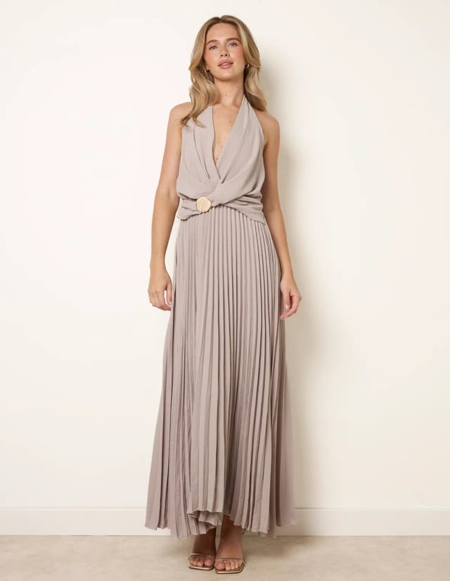 Blue Vanilla Cross Front Halter Dress - 3
