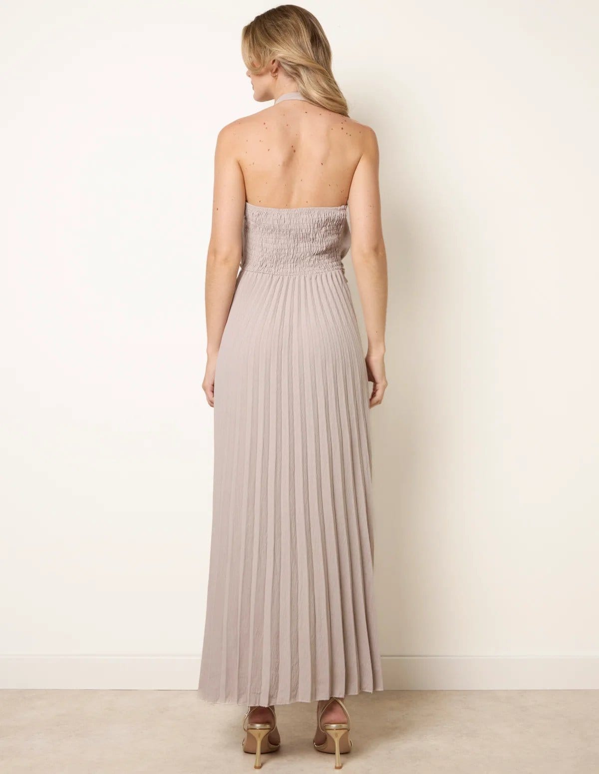 Blue Vanilla Cross Front Halter Dress - 4