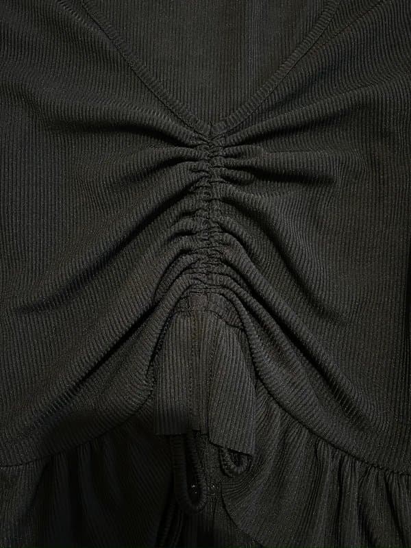 New Look New Look Black Long Sleeve Ruched Top