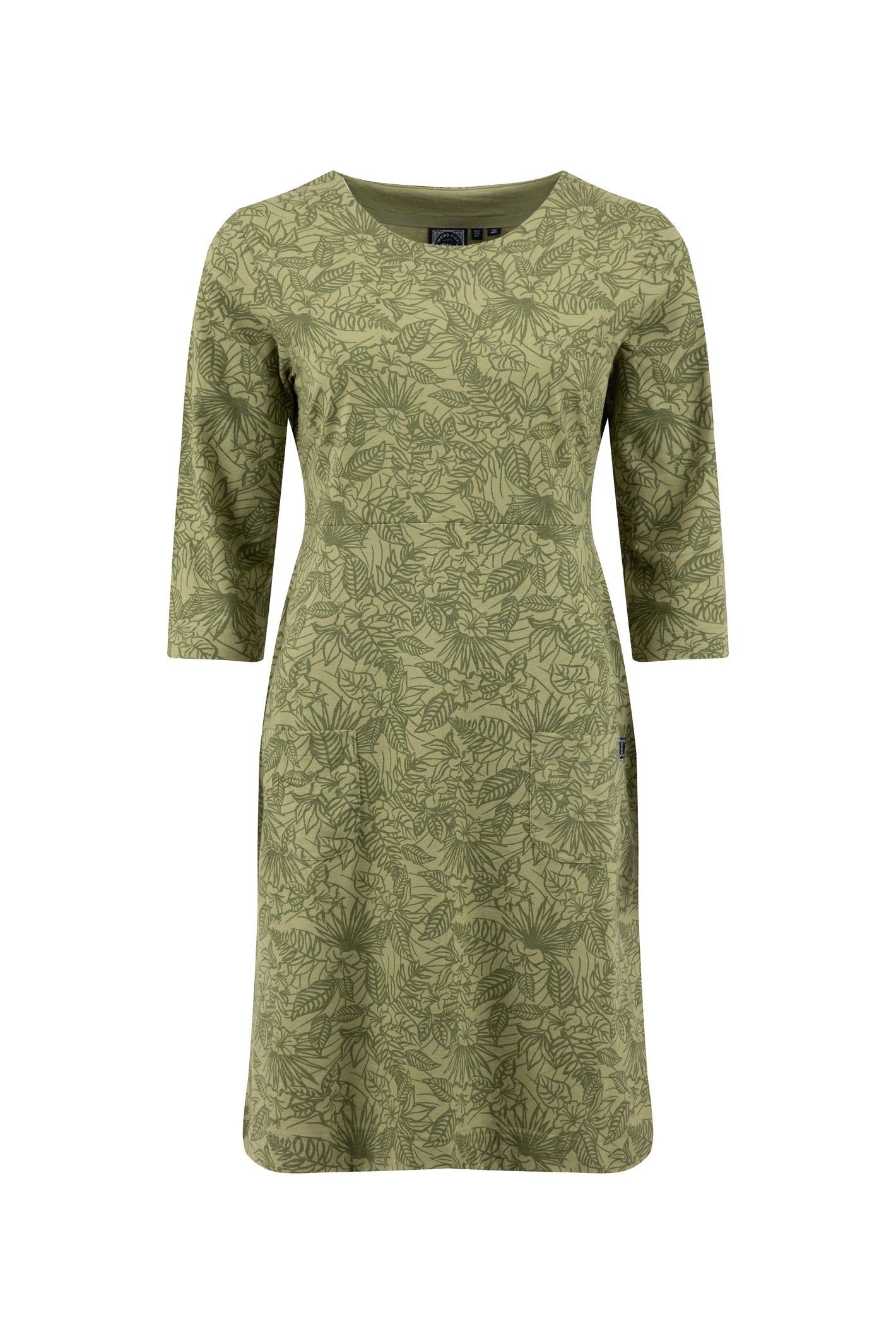 Weird Fish Weird Fish Women's Moondust Printed Jersey Dress in Pale Green - 2