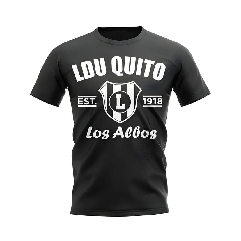 LDU Quito LDU Quito Men's Mens Established Football T-Shirt Black - 1
