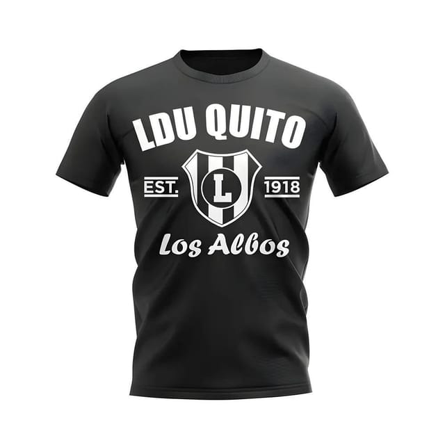 LDU Quito LDU Quito Men's Mens Established Football T-Shirt Black - 2