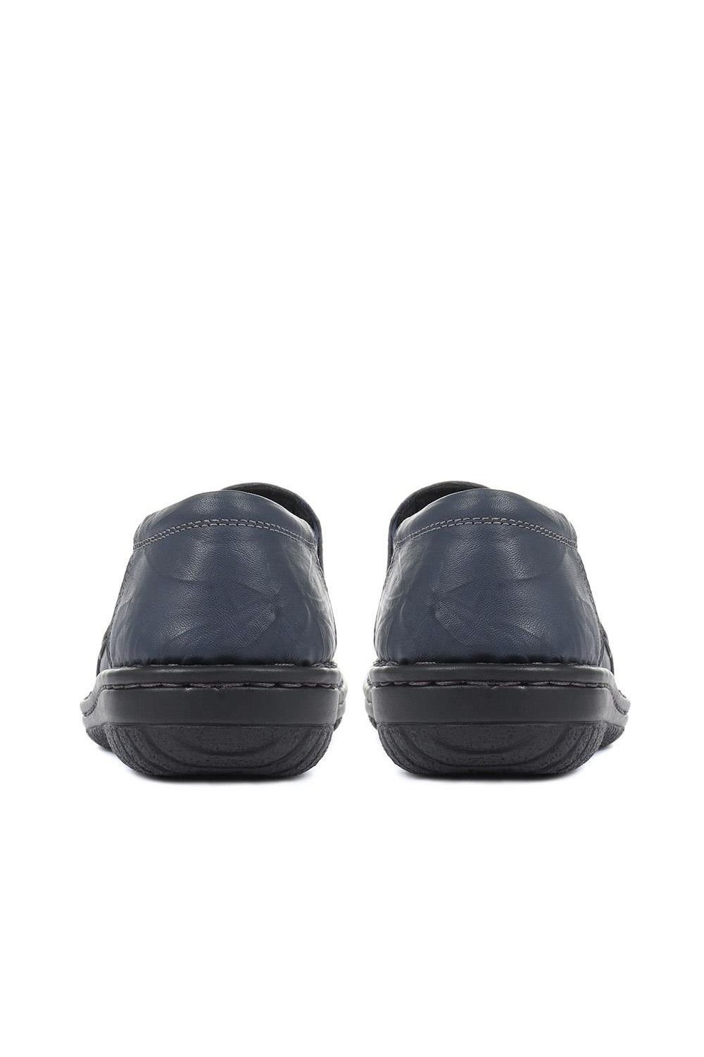Pavers Pavers Women's Leather Slip On Shoes in Navy - 3