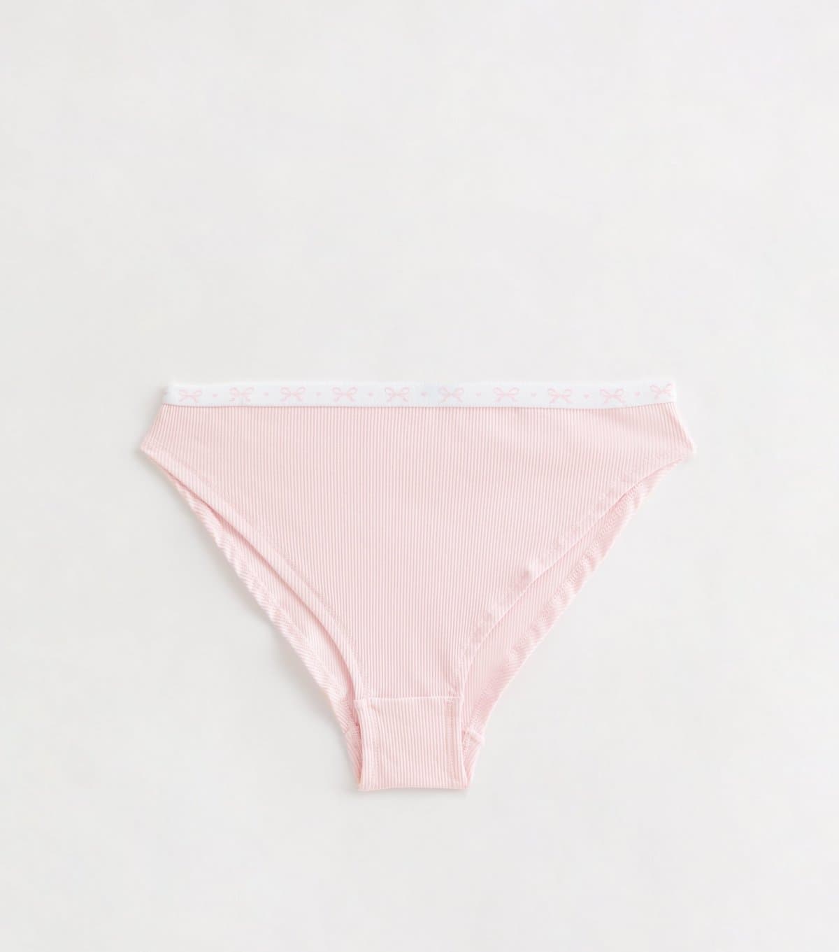 New Look Girls' Light Pink Bow Print Trim Briefs New Look