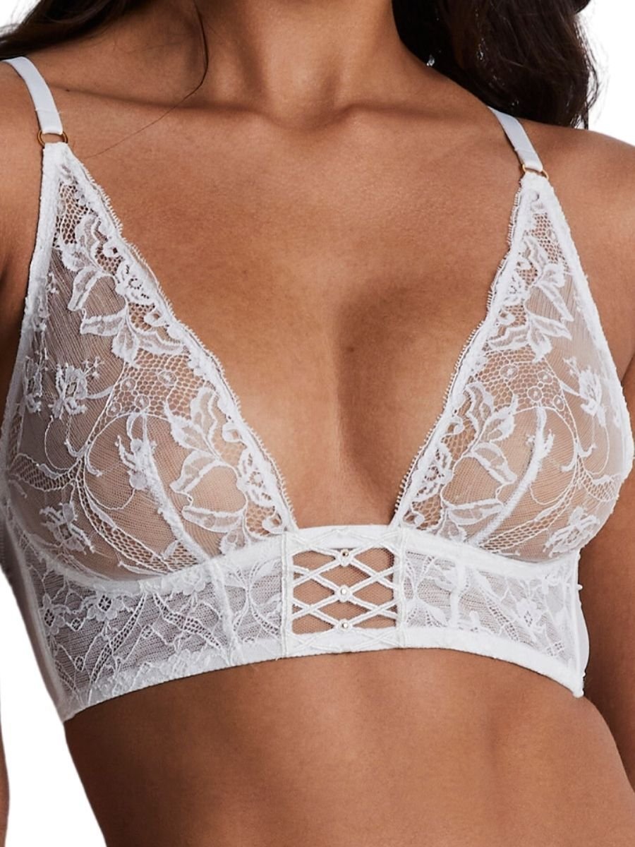 Aubade Aubade Women's Kiss Of Love Triangle Bralette in White - 2