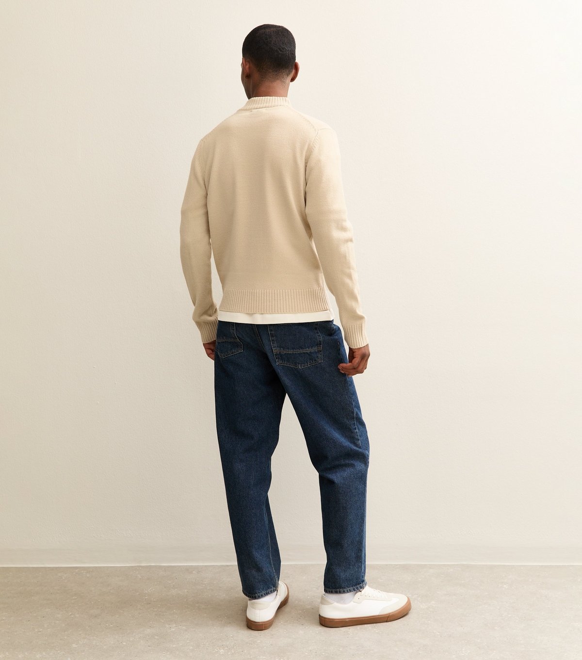 New Look Men's Stone Regular Zip Up Jumper New Look - 4