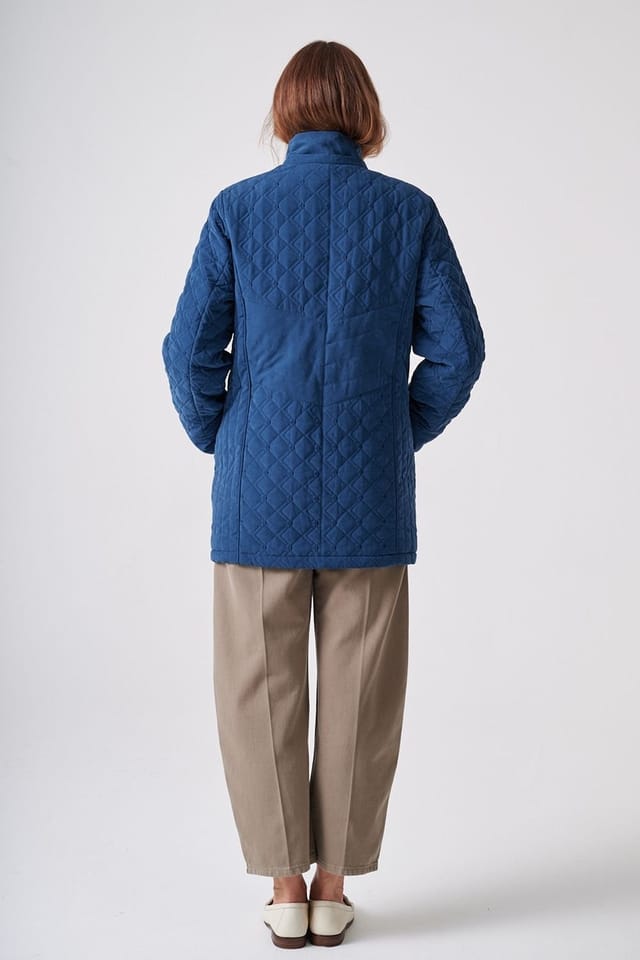 Anna Rose Anna Rose Women's Hooded Quilted Coat in Dark Blue - 3