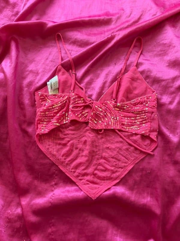Bershka sequin tie back scarf top
