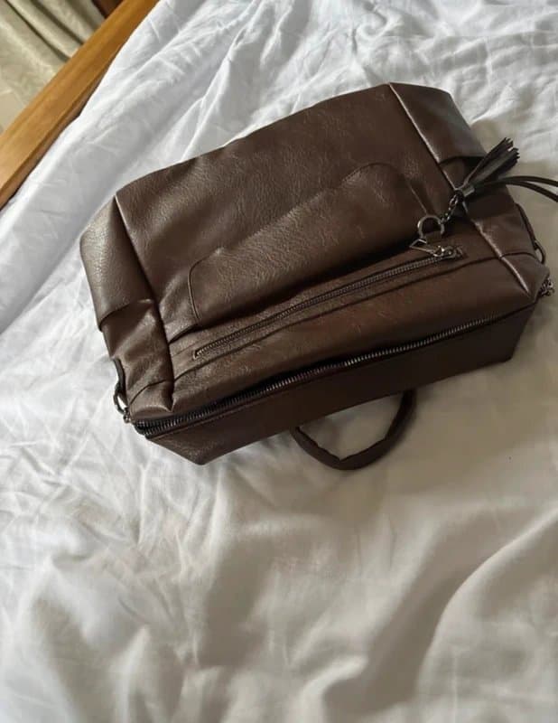 ASOS Women’s Brown Faux Leather Backpack Rucksack