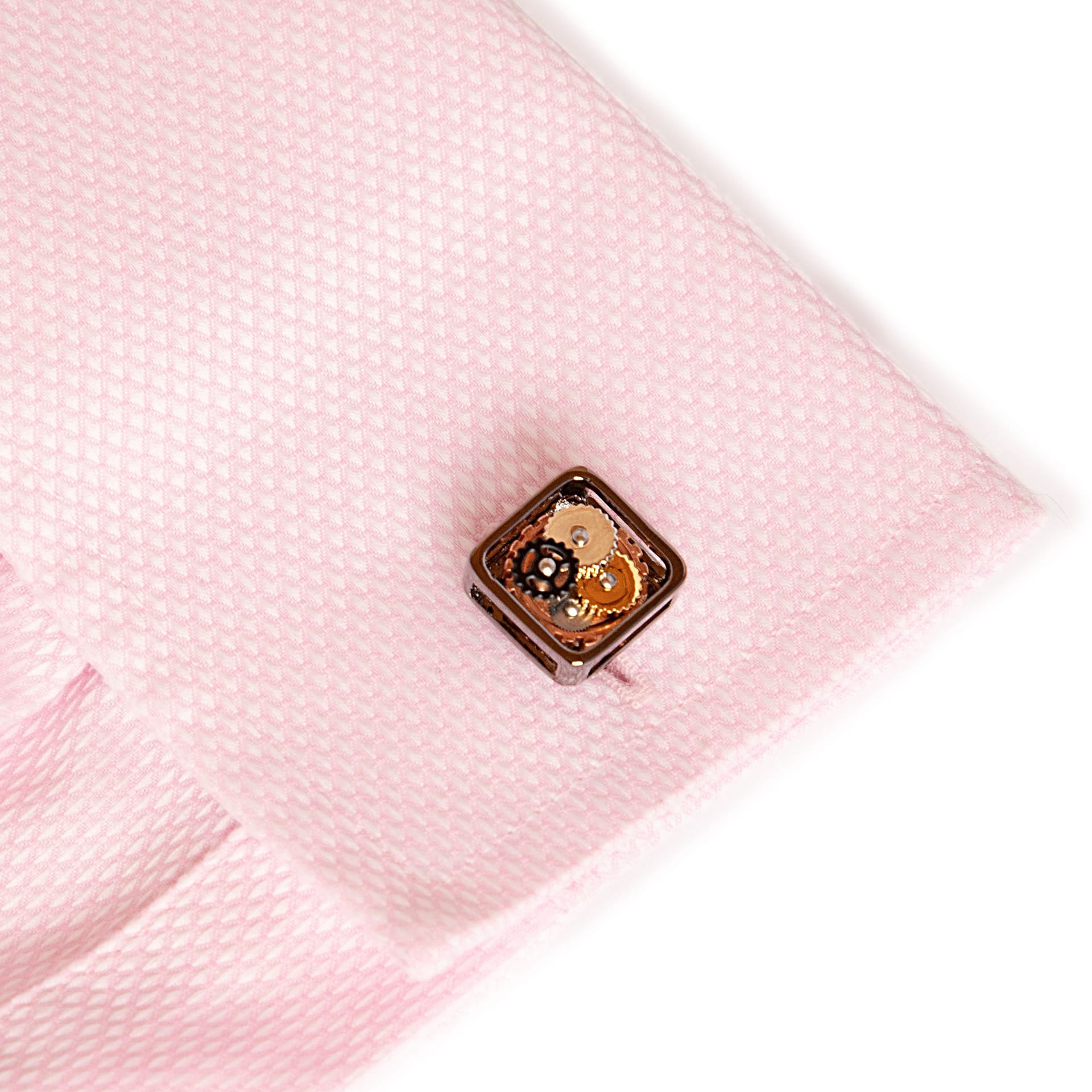 Kennett Kennett Men's Watch Movement Cufflinks - Silver, Gold & Black Gear Design - 4