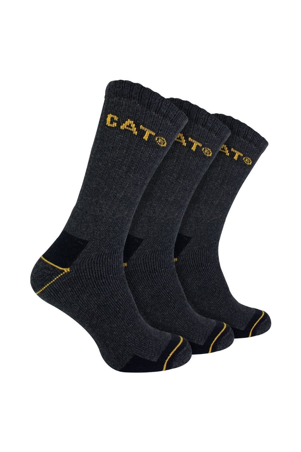 CAT CAT Men's 3 Pack Real Work Cotton Socks in Grey