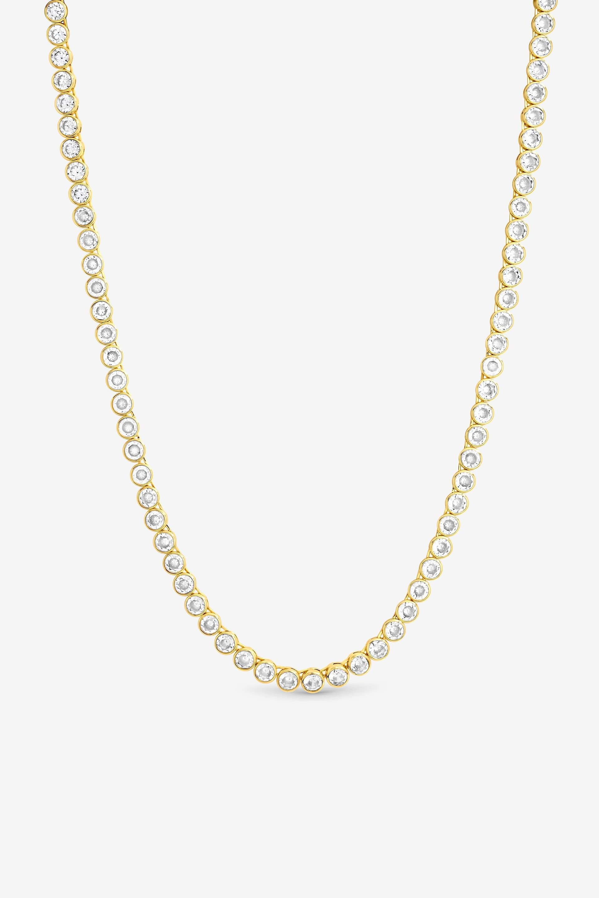Jon Richard Jon Richard Women's Gold Plated Tennis Round Bezel Necklace